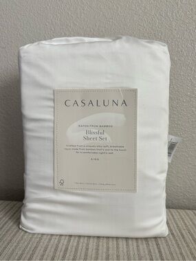 NWT King 400 Thread Count Rayon from Bamboo Sheet Set White - Casaluna